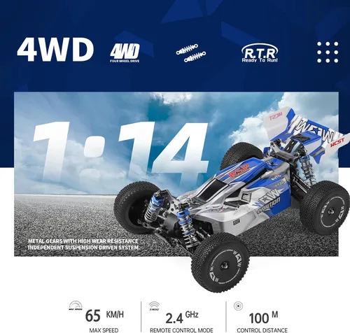 Miniatura 2 de GoolRC WLtoys 144011 - Autos RC para adultos, auto de control remoto a escala 1:14, 4WD 65 KM/H, auto de carreras RC de alta velocidad, 2.4 GHz