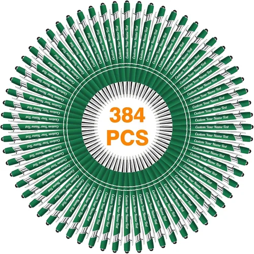 Miniatura 62 de 12 bolígrafos personalizados a granel con grabado sin nombre, bolígrafos personalizados con lápiz capacitivo, logotipo de mensaje de texto grabado