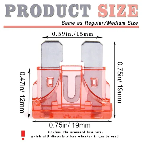 Miniatura 2 de (55 piezas) Fusible de hoja estándar de 40 amperios, fusible automotriz de 40 A para automóvil y camión