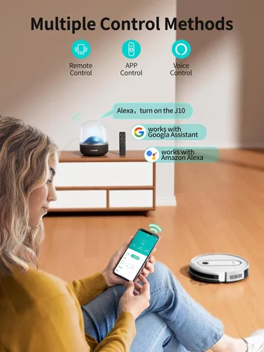 Miniatura 4 de Robot aspirador y trapeador – Potente succión de 4000 Pa, control de aplicación/Alexa, solución de limpieza 3 en 1 con carga automática, perfecta