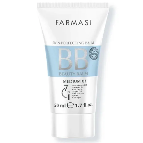 Miniatura 11 de FARMASi BB Cream Beauty Balm, hidratante tintado con SPF 15, acabado mate ligero, maquillaje facial de cobertura construible, 1.7 onzas líquidas, 01
