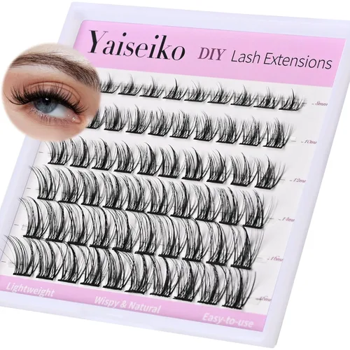 Miniatura 14 de Kit de extensiones de pestañas autoadhesivas en racimo, pestañas para colocar uno mismo, pestañas pre-pegadas, sin necesidad de pegamento, pestañas
