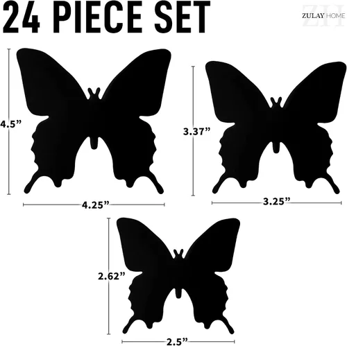 Miniatura 3 de Zulay Home Decoración de pared de mariposa 3D, 24 piezas con 3 tamaños diferentes, decoraciones extraíbles para habitación, cumpleaños, fiestas