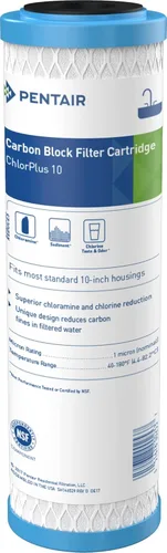 Pentair Pentek - Filtro de agua de carbono ChlorPlus10, 10 pulgadas, cartucho de repuesto de carbono con reducción de cloramina para debajo del