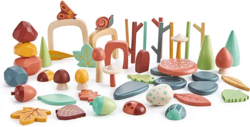 Miniatura 5 de Tender Leaf Toys My Forest Floor - Bandeja de madera abierta para Tinker con compartimentos extraíbles, juguete Montessori para juegos imaginativos