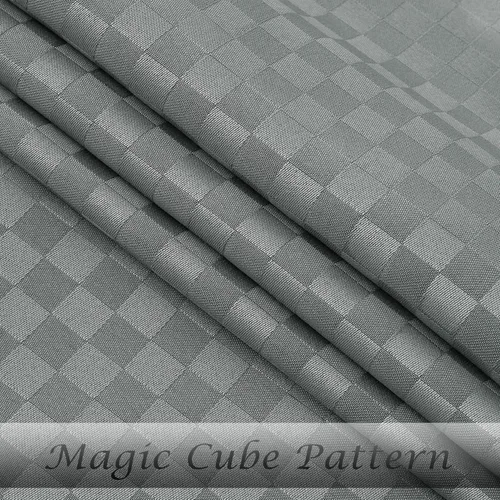 Miniatura 7 de Central Park Magic Cube - Juego de curatina de ducha de tela con 12 ganchos con ventana de gasa blanca transparente, lavable a máquina y resistente