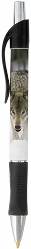 Bolígrafo de cara de lobo, tinta de escritura negra o azul, diseño de naturaleza animal silvestre, regalo de papelería, suministros escolares de