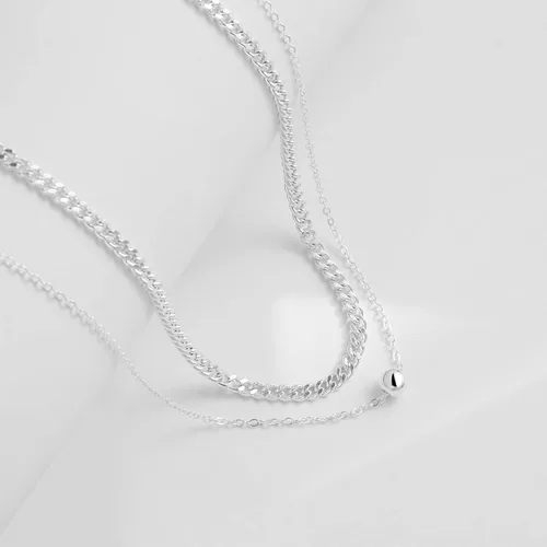 Miniatura 3 de Collares en capas para mujer, chapados en plata, delicada cuerda torcida de serpiente, delicado collar en capas, gargantilla de diferentes