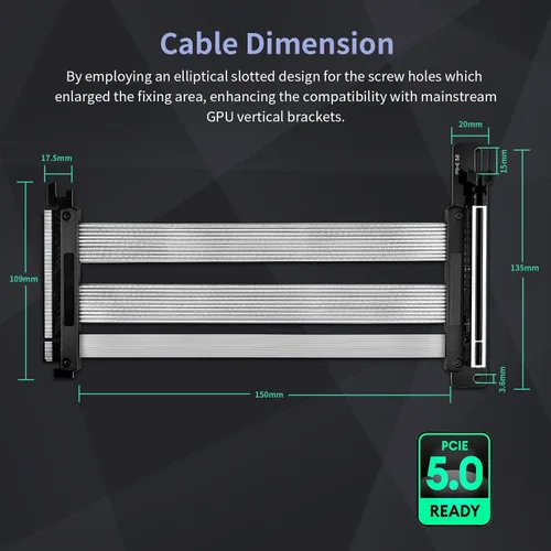 Miniatura 5 de Cable de elevación PCIE ConnBull (150 mm)