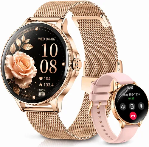 Efolen Relojes inteligentes para mujer, responder/hacer llamadas, reloj inteligente de 1.27 pulgadas para monitor de frecuencia cardíaca, monitor de