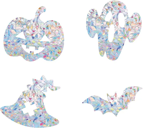 Miniatura 15 de GORGECRAFT 16 calcomanías de ángel para ventana, diseño de hadas, anticolisión, arco iris, para pájaros, pegamentos de huelga de pájaros, película