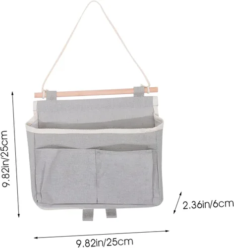 Miniatura 3 de Cabilock Bolsa de almacenamiento colgante Gancho para colgar en la puerta, organizador de dormitorio, bolsa para colgar en la pared gris para oficina