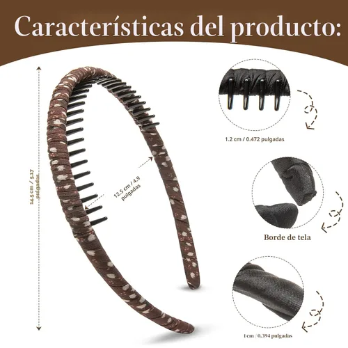 Miniatura 3 de 4 unidades - Diadema multicolor con dientes de resina protectora - Diadema con peine - Accesorios para el cabello para mujer por Beauty hair