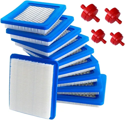 HOODELL Paquete de 10 filtros de aire 491588S + filtro de combustible 394358 compatible con 491588 4915885, Toro 20332, Craftsman 33644, rendimiento