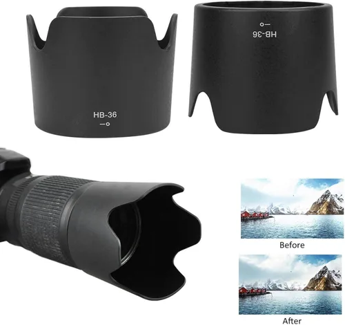 Miniatura 4 de HB 36 Parasol para lente de cámara, parasol de plástico para lente de cámara, repuesto para Nikon AF S VR Zoom 70 11.811 in f/4.5 5.6G IF ED
