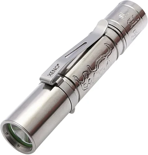 Aleación de titanio premium versión llavero linterna XENO ES1 Ti con clip desmontable, 6 modos, batería AA*1, resistente al agua - NW