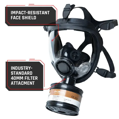 Miniatura 5 de Máscara Respirador de Cara Completa ST-100X de Grado Militar con Filtración de Aire Avanzada - Para Protección Contra Químicos, Humo y Partículas