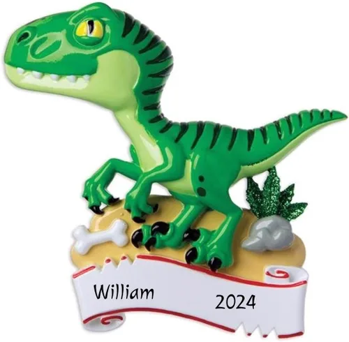 Miniatura 7 de Adorno personalizado para niños Brontosaurio, dinosaurio, morado, árbol de Navidad, decoración personalizada para niños y niñas, Ornament Station