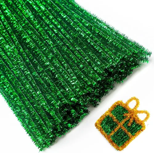 Eppingwin 200 piezas Limpiapipas, Limpiapipas Verde Brillante Suministros para Manualidades, Tallos de Chenilla para Proyectos de Artes y Verde con