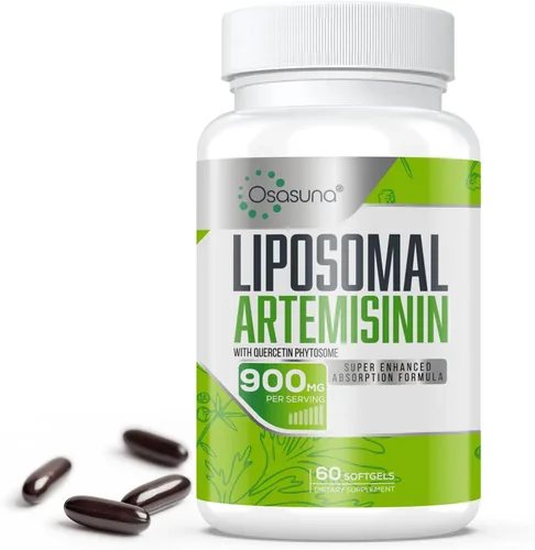 900 mg de artemisinina liposomal para máxima absorción, extracto de ajenjo dulce (Artemisia Annua) con fitosoma de quercetina 200 mg, 60 cápsulas