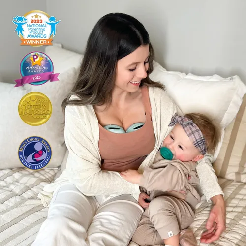 Miniatura 6 de MomMed Extractor de leche portátil (modelo S21) - Extractor de leche eléctrico doble manos libres, diseño a prueba de fugas, 3 modos