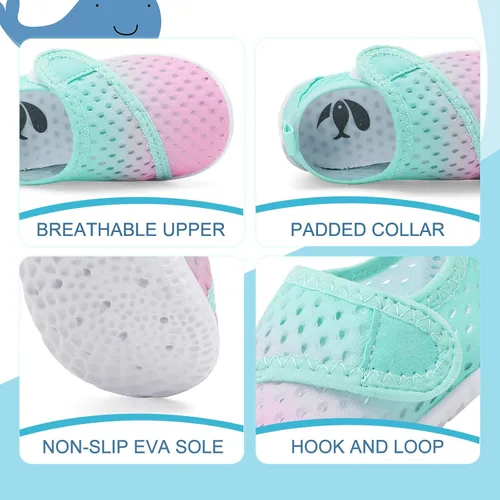 Miniatura 4 de shopUAL Zapatos de agua para niños y niñas, calcetines acuáticos para la playa, zapatos de agua descalzos para caminar, zapatos de agua de secado