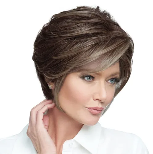 Miniatura 19 de Raquel Welch Go To Style - Peluca de pelo corto versátil y favorecedora de Hairuwear, gorra media, castaño iluminado por el sol RL10/12