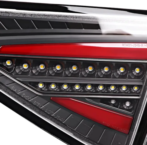 Miniatura 6 de SPEC-D TUNING Luces traseras secuenciales negras con barra LED roja compatible con Subaru Impreza WRX 2008-2014 Hatchback, conjunto de par izquierdo