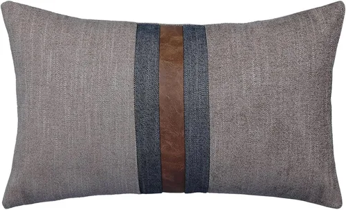 Miniatura 22 de Fundas de almohada decorativas de granja para exteriores para sofá, cama, funda de almohada de piel sintética marrón, funda de almohada de Beige