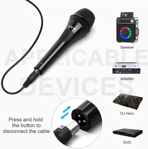 Miniatura 7 de JYX Micrófono de karaoke vocal dinámico, micrófono de mano con cable con interruptor de encendido/apagado, para máquina