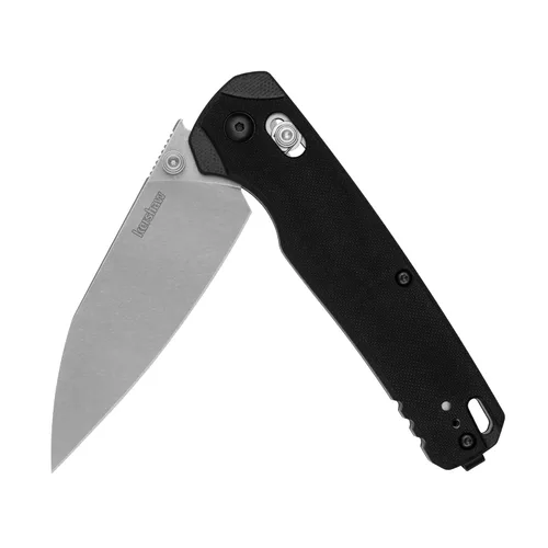 Cuchillo de bolsillo plegable manual Kershaw Bel Air XL, hoja de 3.4 pulgadas de acero MagnaCut, mango G10 negro, clip de bolsillo, fabricado en los
