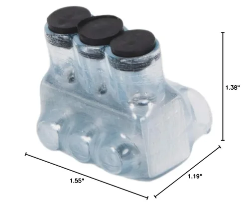 Miniatura 2 de Polaris Vision Tap - Conector aislado IPL4-3CB, 3 puertos, entrada de un solo lado, 4-14 AWG-1, paquete transparente