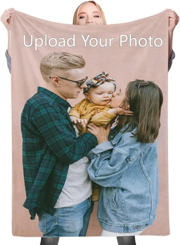 Miniatura 15 de Manta personalizada, mantas personalizadas con texto fotográfico, regalo divertido para amigos de mascotas, cumpleaños, Navidad Personalizado01