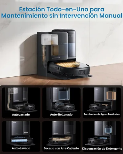 Miniatura 5 de eufy Aspiradora robot E25, succión de 20,000 Pa, trapeador de rodillo HydroJet siempre limpio, robot aspirador y trapeador todo en uno, limpieza