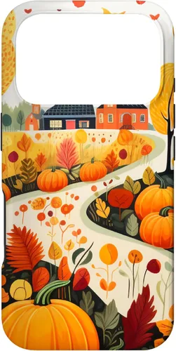 Miniatura 29 de iPhone 12 mini hojas otoño calabaza patrón otoño color hojas caso