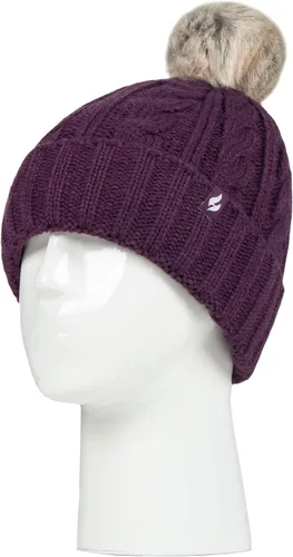 Miniatura 2 de Gorros térmicos de punto grueso para mujer con pompones