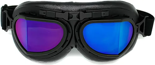 Miniatura 3 de 1Storm Casco de media cara para motocicleta, ciclomotor, scooter, piloto con visera ahumada interior retráctil, bandera azul + paquete de gafas