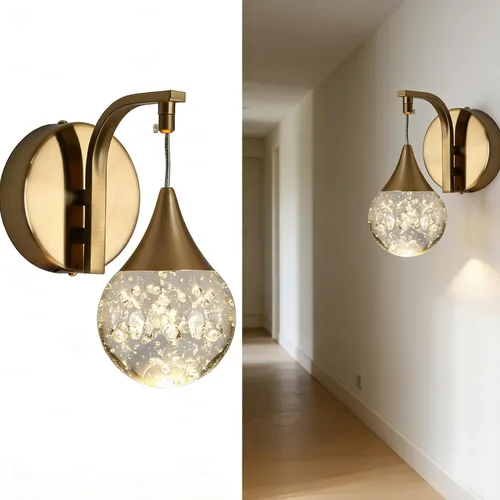 Miniatura 8 de Aplique de pared de luna para interiores, lámpara de pared de cristal, moderna, regulable, luz LED de pared para dormitorio, baño, sala de estar
