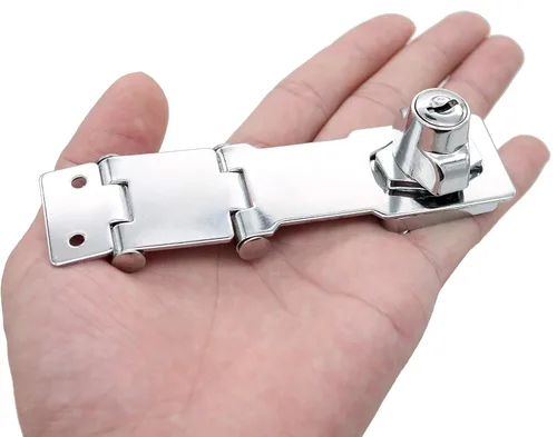 Miniatura 3 de WANLIAN Cerradura de seguridad oculta de alta resistencia, 2 piezas de doble bisagra con llave, enlace flexible, acero inoxidable y aleación