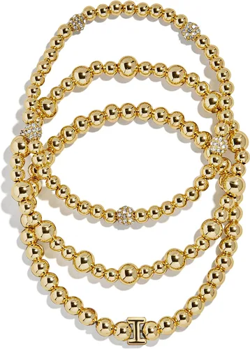 Miniatura 56 de BaubleBar Juego de pulsera Pisa para mujer, tres pulseras de cuentas chapadas en oro, joyería de moda, regalo de moda