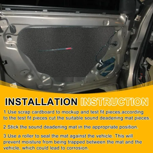 Miniatura 5 de VOISEN Material de Amortiguamiento de Sonido para Autos, Alfombrilla de Amortiguamiento de Sonido de 0.157 Pulgadas (4 mm) de 36 Pies Cuadrados