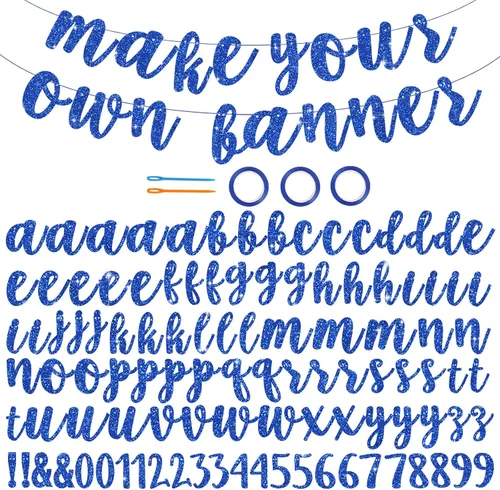 Miniatura 7 de BEISHIDA Kit de 116 pancartas de la A a la Z para hacer tu propia bandera, incluye 111 letras y números, 3 cuerdas y 2 dispositivos de roscado