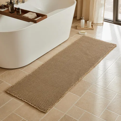 Miniatura 56 de Triohero Tapete de baño con diseño de gofre, tapete de baño pequeño y bohemio, antideslizante, lavable, ultra suave, súper absorbente, de secado