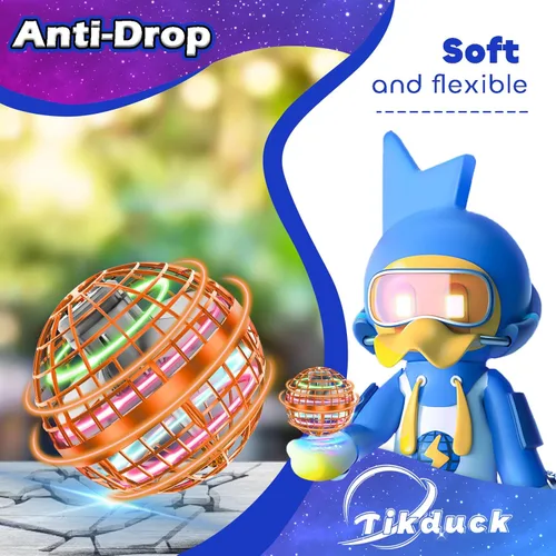 Miniatura 5 de Tikduck - Juguetes de bola de orbe volador 2025 con forma de globo cósmico, mini dron controlado a mano, boomerang giratorio que vuela, juguete