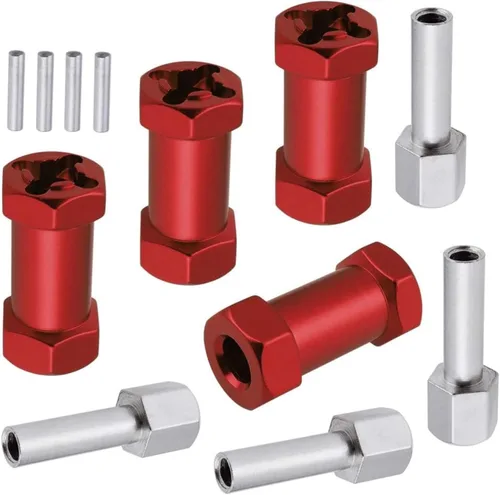 Miniatura 8 de Hobbypark - Paquete de 4 cubos de transmisión hexagonal de rueda de 0.472 in, acoplador combinador de aluminio de 0.591 in, extensión de Azul
