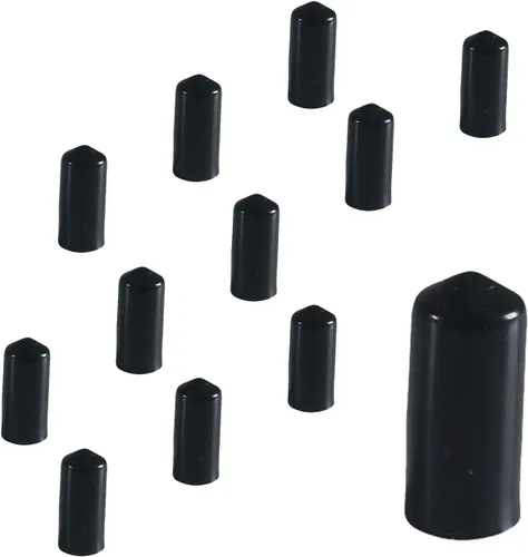 Tapón antipolvo para botella de alcohol y licor, 1 pulgada, plástico, barware (negro, 12 unidades)