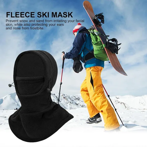 Miniatura 4 de Cycling Masque, Elastic Drawstring Winter Balaclava Full Face Cover, Waterproof Fleece Full Face Ski Cover, Warm