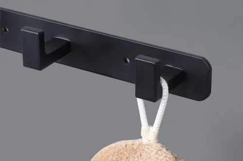 Miniatura 12 de Perchero, 6 Ganchos Triples de Acero Inoxidable Resistente, Ganchos de Pared Montados en la Pared, Barra de Ganchos Rústica para Ropa/Llaves
