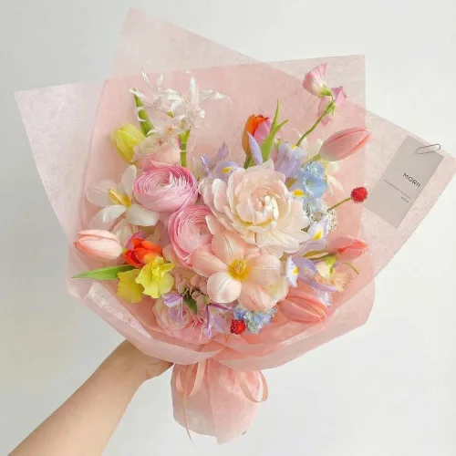Miniatura 5 de BBJ WRAPS Papel de flores de algodón coreano, no tejido, impermeable, para ramo floral, papel de seda para suministros de floristería, 22.8 x 22.8
