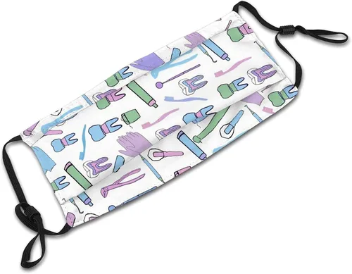 Miniatura 6 de Mascarilla lavable reutilizable cara cubierta máscaras ajustable cara cubierta máscaras pasamontañas bandana moda bufandas, Dentistry Pastels Kawaii